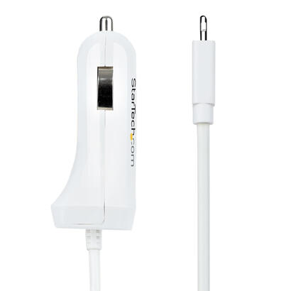 startech-cargador-de-coche-con-cable-rizado-lightning-1m-12w-blanco