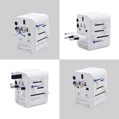 ewent-adaptador-universal-de-viaje2usb-y-3usb-c