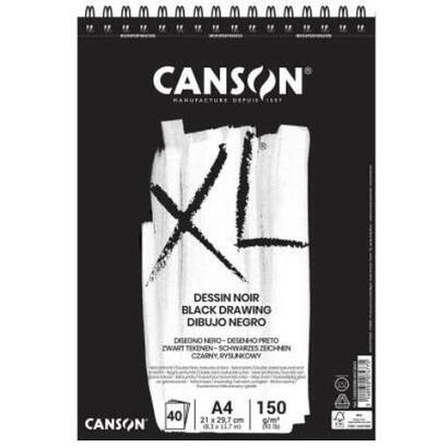 canson-xl-black-bloc-de-40-hojas-a4-grano-fino-espiral-microperforado-21x297cm-150g-color-negro