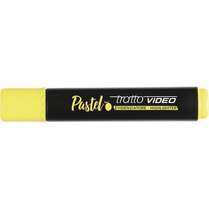 pack-de-12-unidades-tratto-video-pastel-marcador-fluorescente-punta-biselada-tinta-al-agua-secado-rapido-color-amarillo-limon
