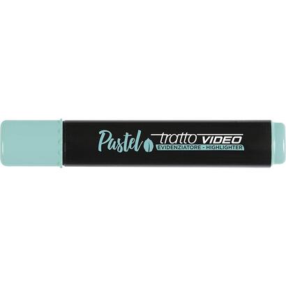 pack-de-12-unidades-tratto-video-pastel-marcador-fluorescente-punta-biselada-tinta-al-agua-secado-rapido-color-verde-menta