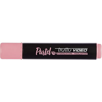 pack-de-12-unidades-tratto-video-pastel-marcador-fluorescente-punta-biselada-tinta-al-agua-secado-rapido-color-rosa-pomelo