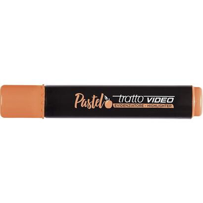 pack-de-12-unidades-tratto-video-pastel-marcador-fluorescente-punta-biselada-tinta-al-agua-secado-rapido-color-naranja-albaricoq