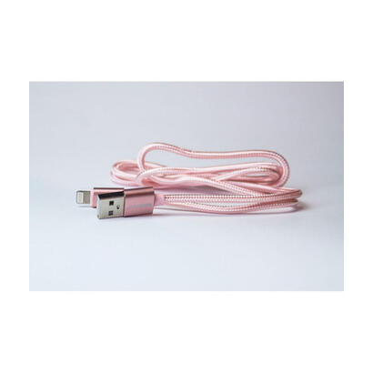 eightt-cable-usb-a-lightning-metal-flex-nilon-rosa-1m-trenzado