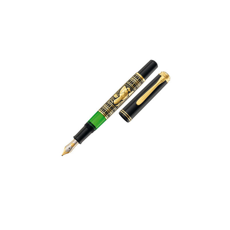 pelikan-toledo-700-pluma-estilografica-sistema-de-llenado-integrado-negro-oro-verde-1-piezas