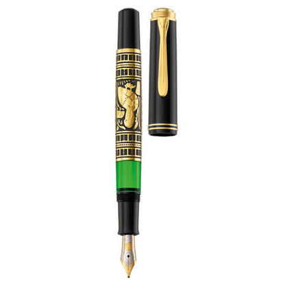 pelikan-toledo-700-pluma-estilografica-sistema-de-llenado-integrado-negro-oro-verde-1-piezas