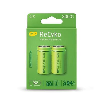 gp-recyko-pack-de-2-pilas-recargables-3000mah-c-12v-precargadas-ciclo-de-vida-hasta-1000-veces