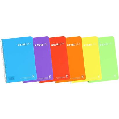 pack-de-5-unidades-enri-plus-cuaderno-espiral-formato-folio-1-linea-80-hojas-90gr-con-margen-cubierta-de-plastico-colores-surtid