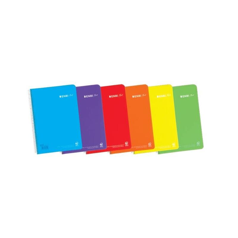 pack-de-5-unidades-enri-plus-cuaderno-espiral-formato-cuarto-liso-80-hojas-90gr-cubierta-de-plastico-colores-surtidos