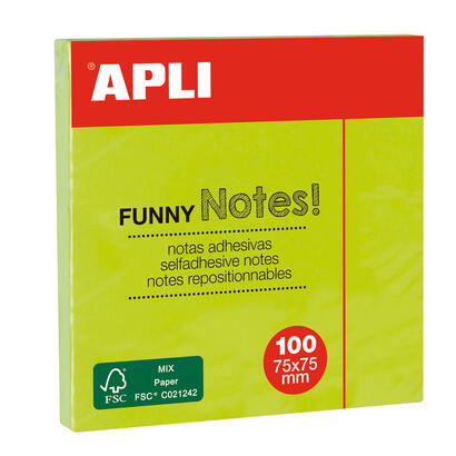 apli-notas-adhesivas-funny-75x75mm-bloc-de-100-hojas-adhesivo-de-calidad-facil-de-despegar-color-verde-fluorescente