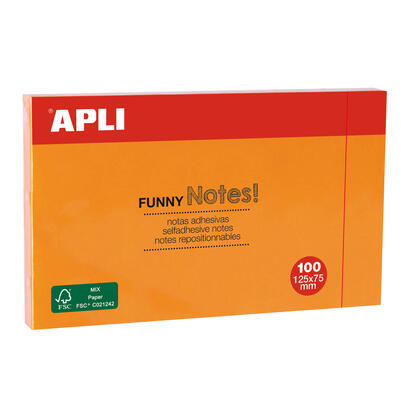 apli-notas-adhesivas-funny-125x75mm-bloc-de-100-hojas-adhesivo-de-calidad-color-naranja-fluorescente