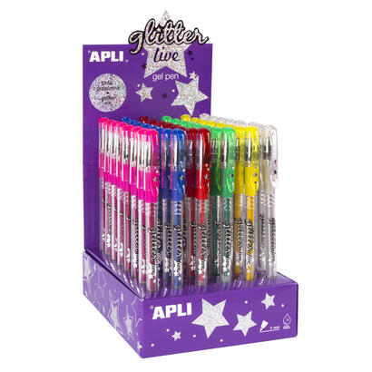apli-gel-pen-glitter-live-48-boligrafos-de-tinta-gel-con-purpurina-resistentes-secado-rapido-y-larga-duracion-grueso-de-escritur