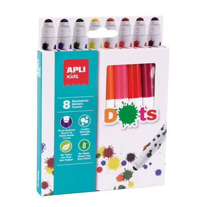apli-kids-rotuladores-dots-o-144x137-mm-cuerpo-cilindrico-y-punta-redonda-bloqueada-de-o-75-mm-colores-surtidos-facilmente-lavab