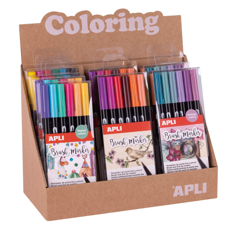 apli-coloring-brush-markers-expositor-con-8-packs-surtidos