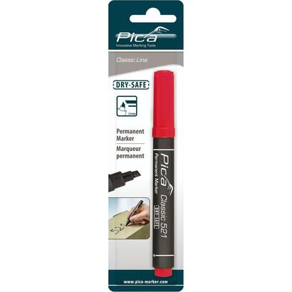 pica-permanentmarker-2-6mm-wedge-tip-red-retail-pack