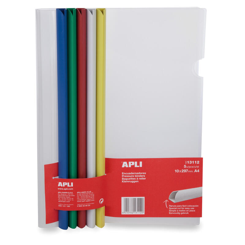 apli-encuadernadores-deslizantes-en-colores-surtidos-10x297mm-con-funda-transparente-ranura-para-facil-insercion-de-hojas-pack-d