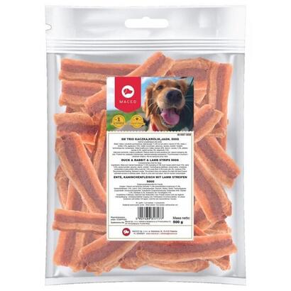 maced-duck-rabbit-and-lamb-strips-golosina-para-perros-500g