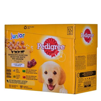 pedigree-junior-selection-mix-comida-humeda-para-perros-12x100-g