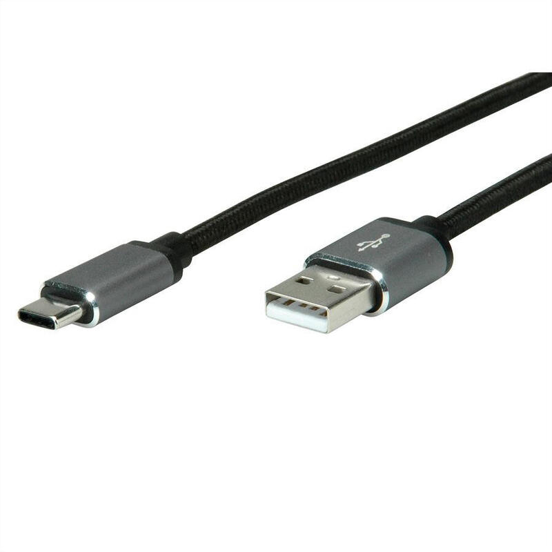 roline-11029029-cable-usb-3-m-usb-20-usb-a-usb-c-negro-plata