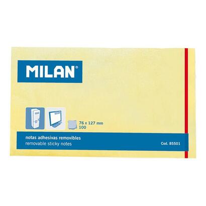 milan-bloc-de-100-notas-adhesivas-removibles-76mm-x-127mm-color-amarillo-claro