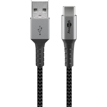 goobay-49297-cable-usb-2-m-usb-20-usb-c-usb-a-negro-gris