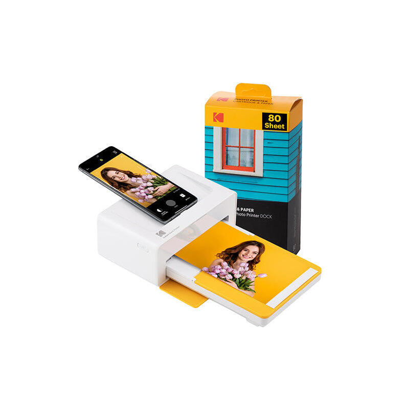 kodak-dock-plus-pd460y80-instant-photo-printer-bundle-4x6-yellow
