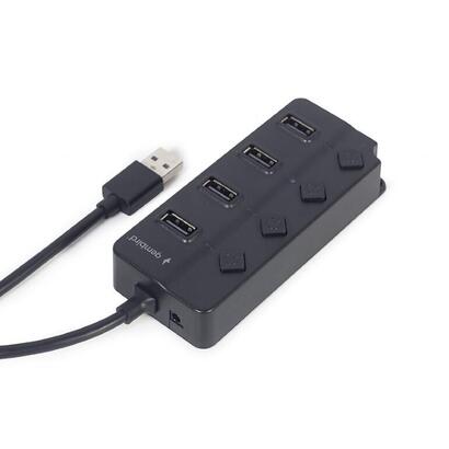 gembird-hub-usb-20-powered-4-port-with-switches-black