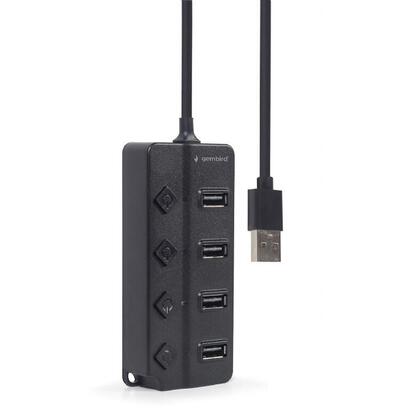 gembird-hub-usb-20-powered-4-port-with-switches-black