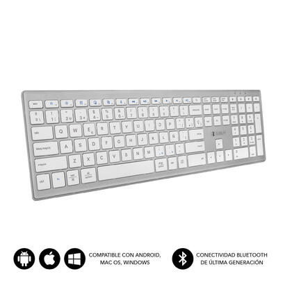 teclado-espanol-pure-extended-silver-subblim-bluetooth-51-multidispositivo-hasta-3-dispositivos