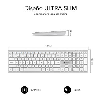 teclado-espanol-pure-extended-silver-subblim-bluetooth-51-multidispositivo-hasta-3-dispositivos