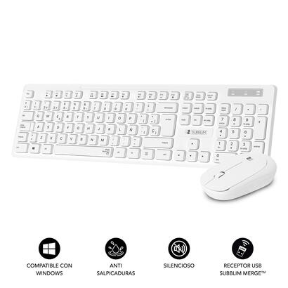 teclado-raton-business-slim-silencioso-wireless-blanco-subblim-espanol