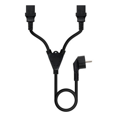 nanocable-cable-de-alimentacion-cee7-macho-a-2x-c-13-hembra-180m-negro