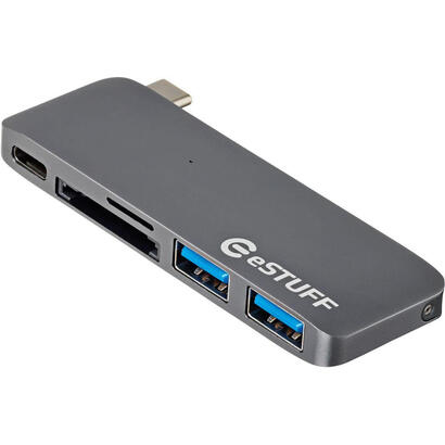 estuff-es84121-grey-base-para-portatil-y-replicador-de-puertos-usb-32-gen-1-31-gen-1-type-c-gris