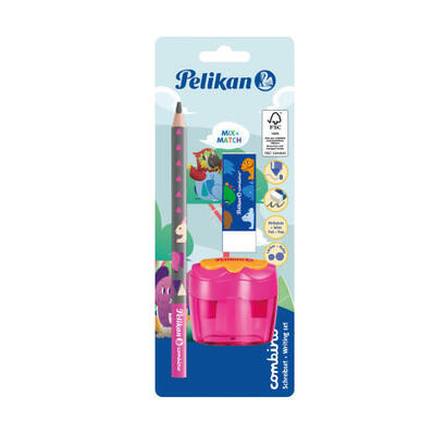 pelikan-821612-lapiz-de-color-rosa-set-sacapuntas-goma