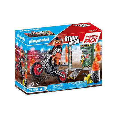 playmobil-71256-stuntshow-starter-pack-stuntshow-moto-con-pared-de-fuego