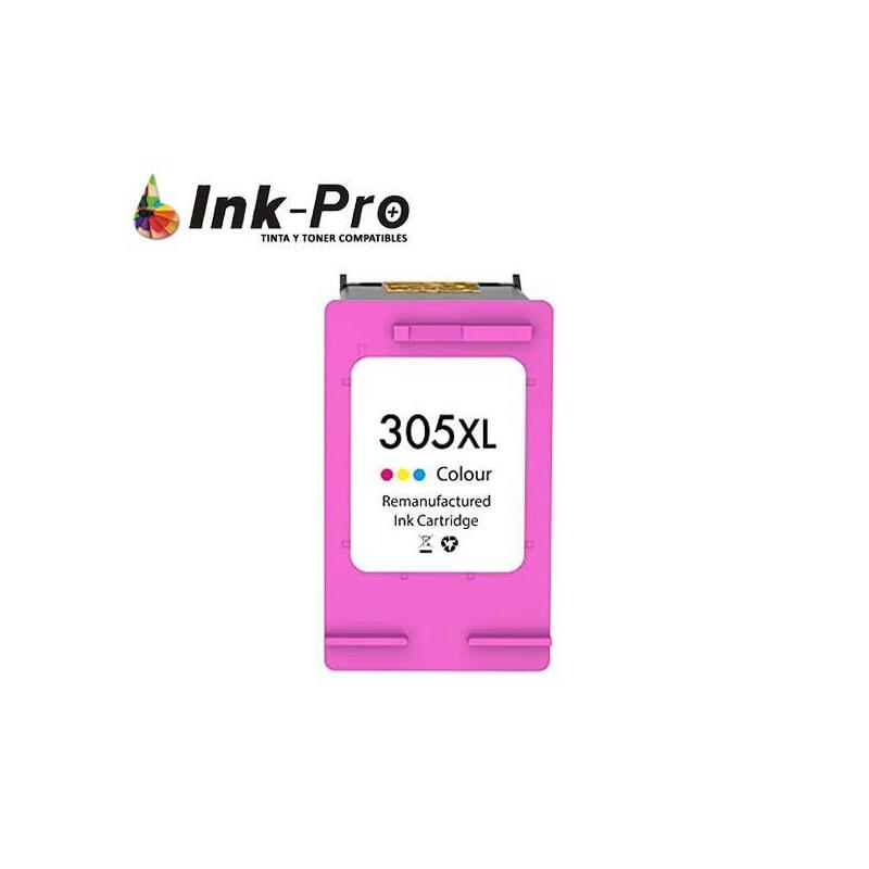 tinta-inkpro-hp-n305-xl-color-remanufacturado-eu-18ml-370-pag-muestra-el-nivel-de-tinta