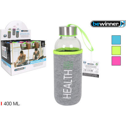 botella-agua-vidrio-funda-health-400ml-bewinne