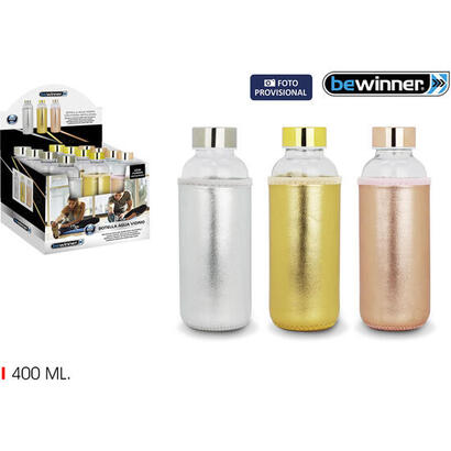botella-agua-vidrio-funda-metaliz-400m-bewinner