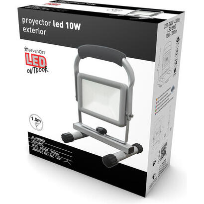proyector-led-cob-gris-con-soporte-10w-700lm-4000k-30000h-ip65