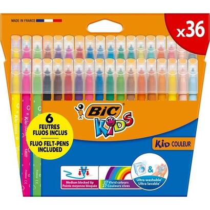 bic-kids-couleur-pack-de-36-rotuladores-punta-mediana-lavable-colores-surtidos