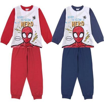 pijama-largo-single-jersey-algodon-spiderman-rojo-talla-7a