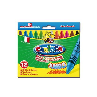 carioca-maxi-pack-de-12-ceras-colores-brillantes-lavables-cuerpo-de-a-12mm-varios