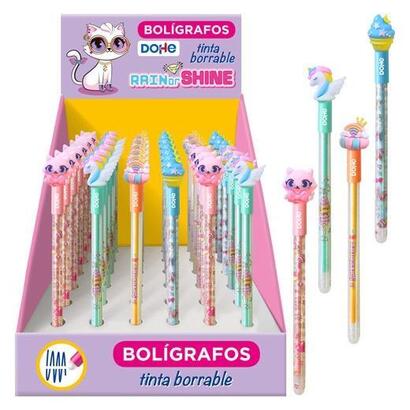 dohe-boligrafos-tinta-borrable-rain-or-shine-expositor-36-csurtidos