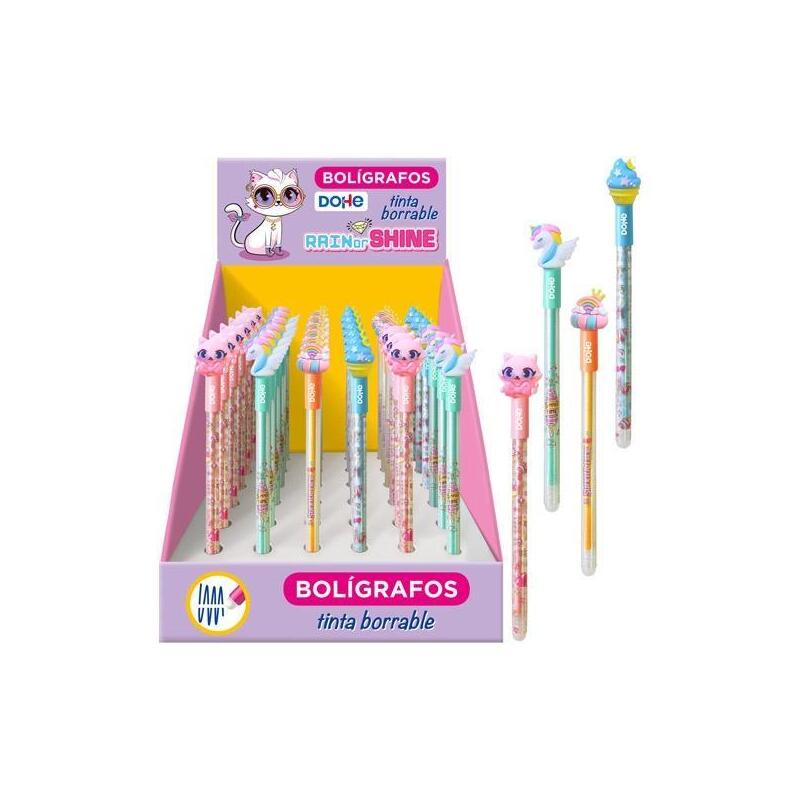 dohe-boligrafos-tinta-borrable-rain-or-shine-expositor-36-csurtidos