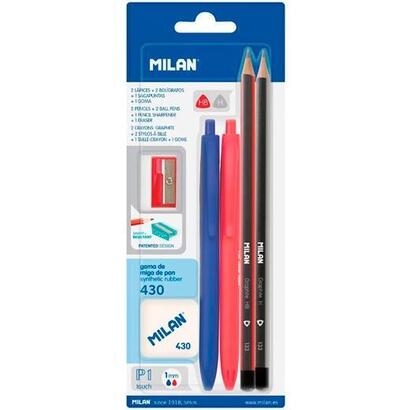 milan-set-2-boligrafos-p1-2-lapices-grafito-hbh-goma-430-y-sacapuntas-blister