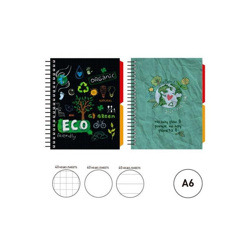 senfort-cuaderno-espiral-a6-120h-2-separadores-tdura-ecology-surtido