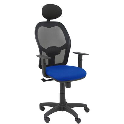 silla-alocen-malla-negra-asiento-bali-azul-brazos