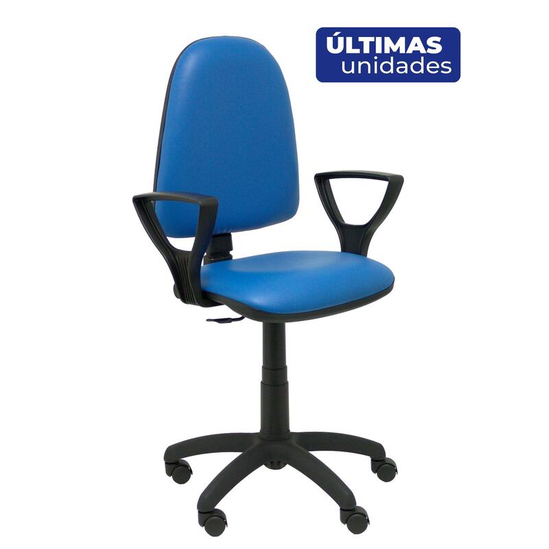 silla-ayna-similpiel-antibacterias-azul-con-brazos