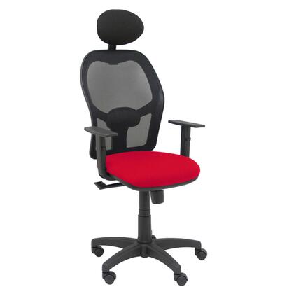 silla-alocen-malla-negra-asiento-bali-rojo-brazos