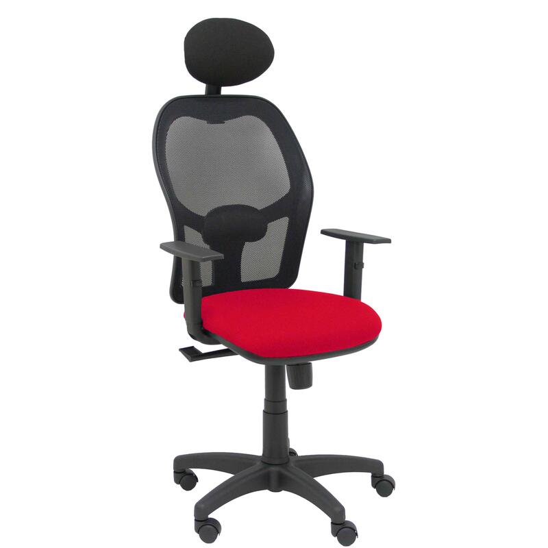 silla-alocen-malla-negra-asiento-bali-rojo-brazos